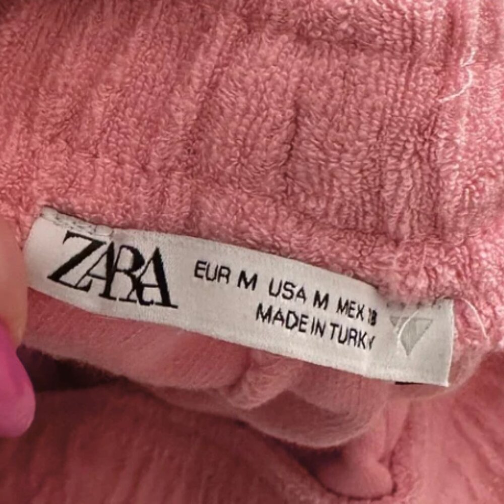 Zara Shorts Medium pink terry cloth shorts Terry Toweling - Picture 2 of 2